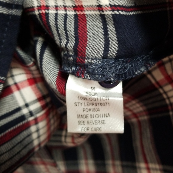 Cotton Plaid Button Down Shirt with Pockets NWOT - Picture 8 of 8